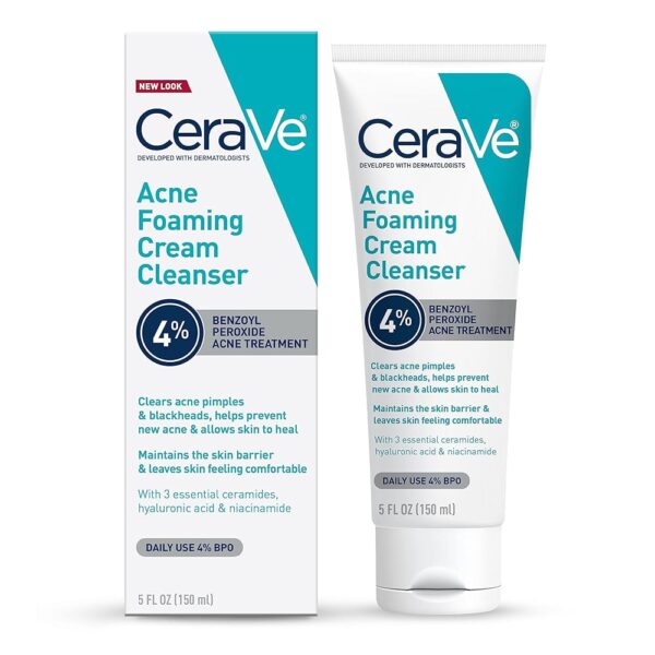 CeraVe Acne Foaming Cream Cleanser with 4% Benzoyl Peroxide 150 ml